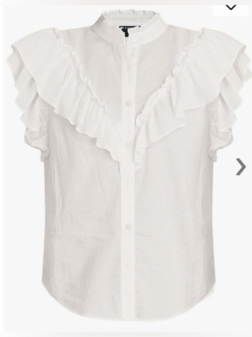 Veronica Beard Jaliyah Top Features A Ruffled Collar And Fluttery Cap Sleeves,
